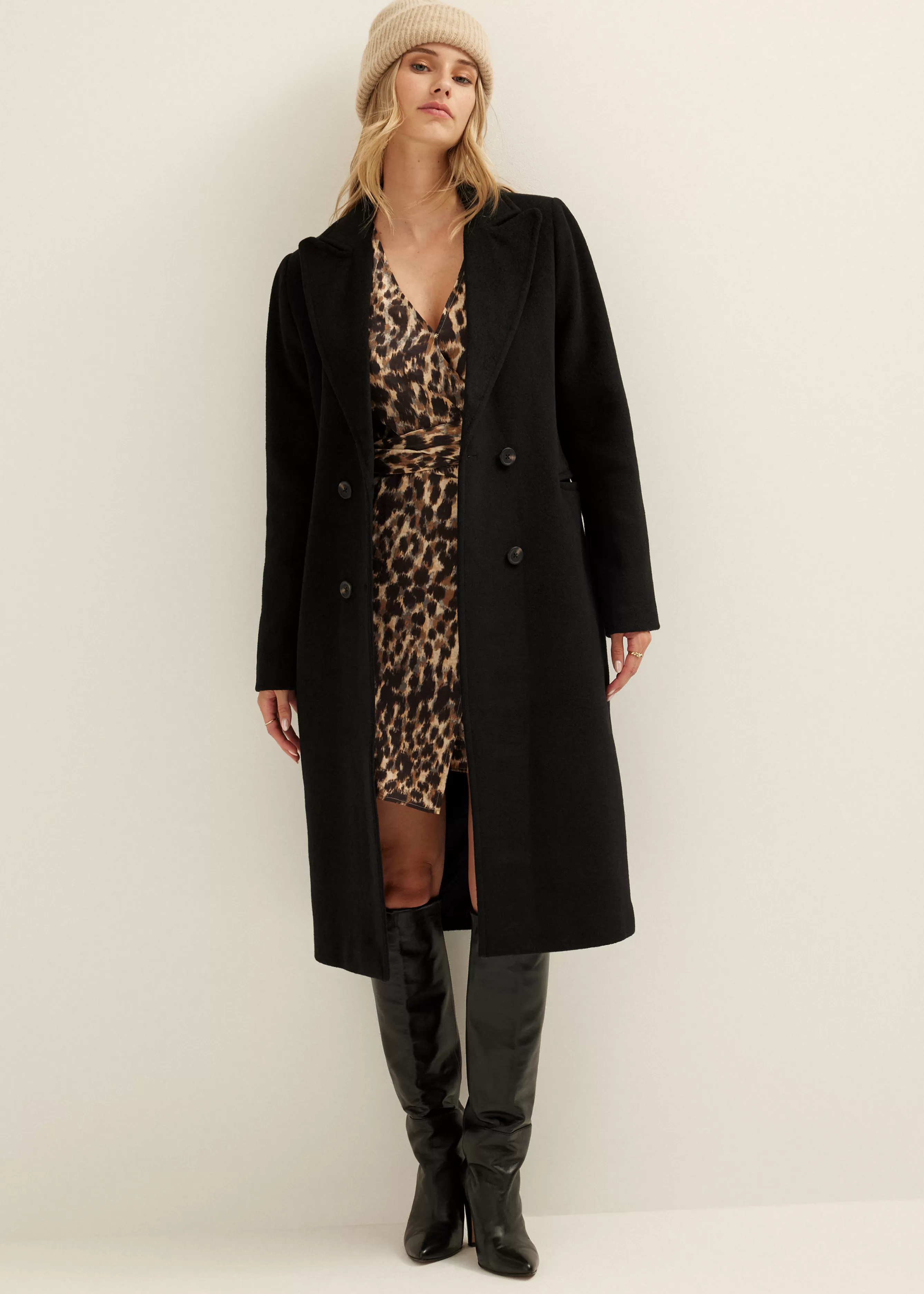 Lange jas wolmix<Cotton Club Cheap